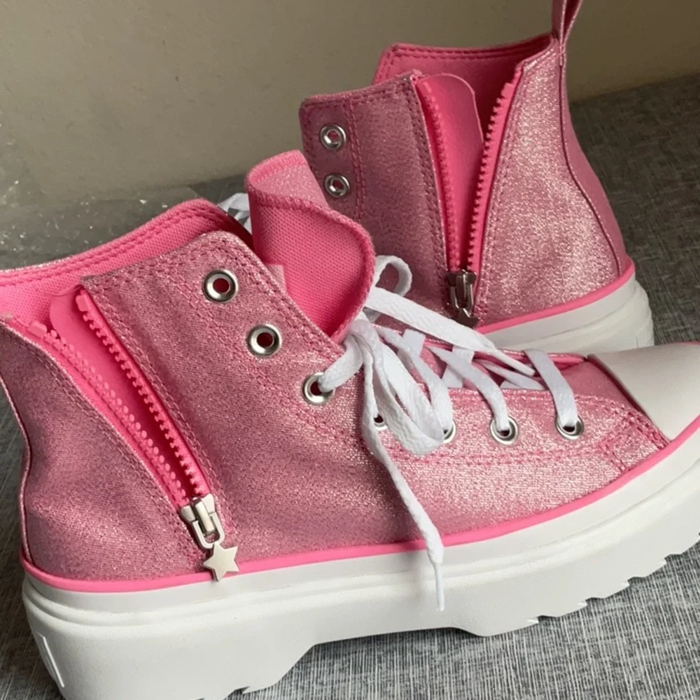New Converse All Star Sparke Pink Platform High-Top Sneakers Junior 6/ Womens 8